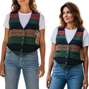 Katch Me Western Cowgirl Rancher Leather Vest Retro Size XL New with Tags